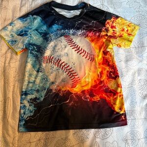 Fiery and Icy Baseball Kids T-Shirt
